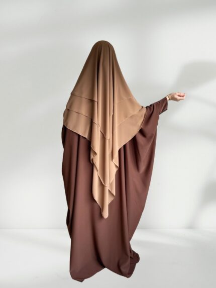 Elegant 3-Layer Crepe Khimar