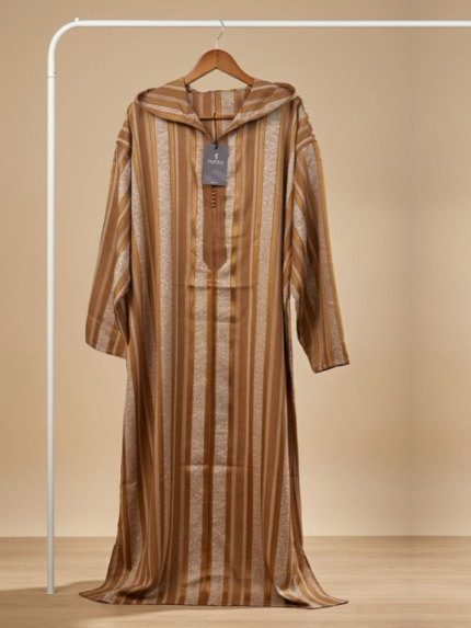 Sundus Classic Men’s Jellaba – Premium Striped Moroccan Thobe
